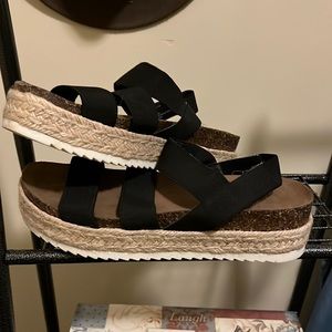 Madden Girl platform wedge strappy sandals. Never worn.